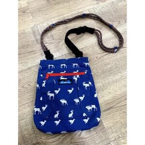 KAVU Crossbody Bag Blue Moose Print